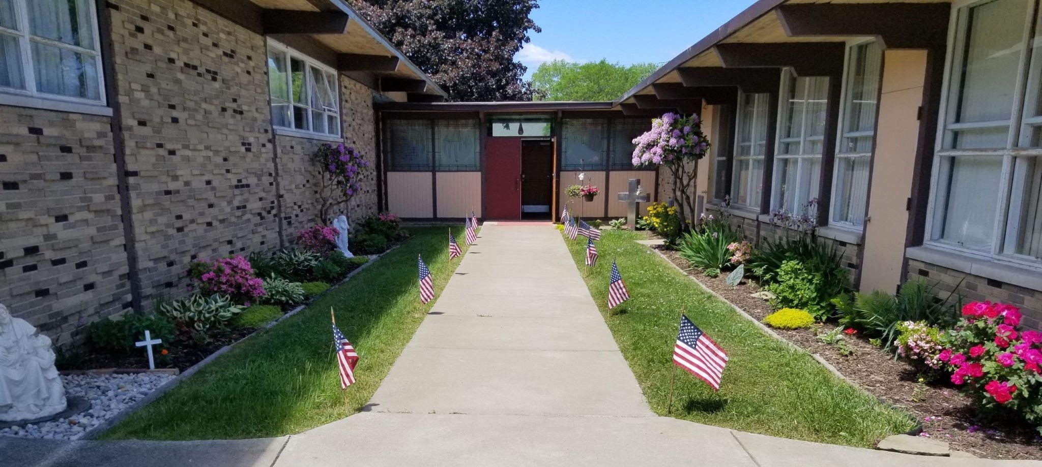 The entrance and walkway at New Franklin Global Church